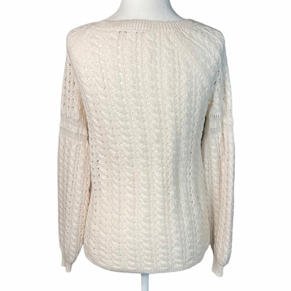 LOFT Knit Sweater Top White Size Petite Small - Picture 6 of 9